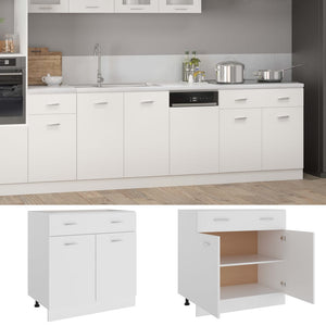 Küchen Schubunterschrank Lyon Weiß 80 cm