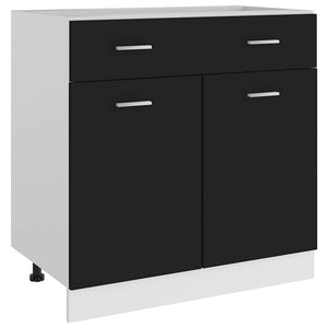Schwarzer Schubunterschrank Lyon 80 cm