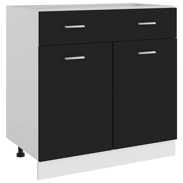 Schwarzer Schubunterschrank Lyon 80 cm