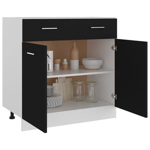 Schwarzer Schubunterschrank Lyon 80 cm