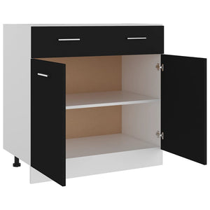 Schwarzer Schubunterschrank Lyon 80 cm