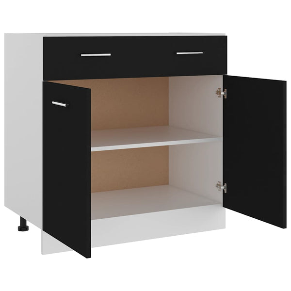 Schwarzer Schubunterschrank Lyon 80 cm