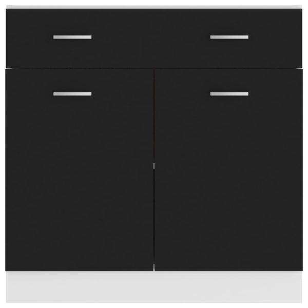Schwarzer Schubunterschrank Lyon 80 cm