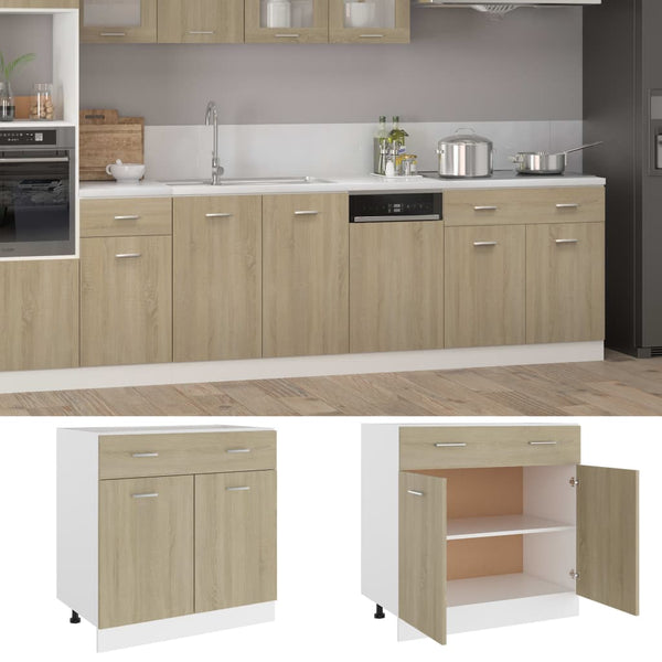 Sonoma Eiche Schubunterschrank 80 cm