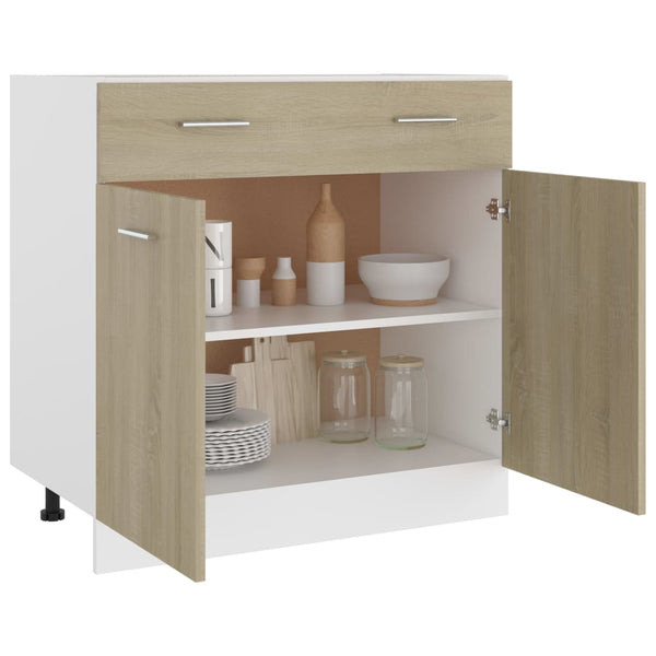 Sonoma Eiche Schubunterschrank 80 cm