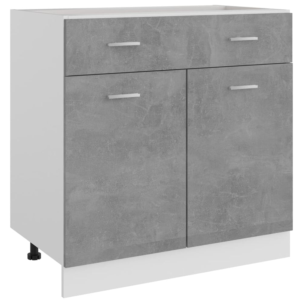Betongrauer Schubunterschrank 80cm