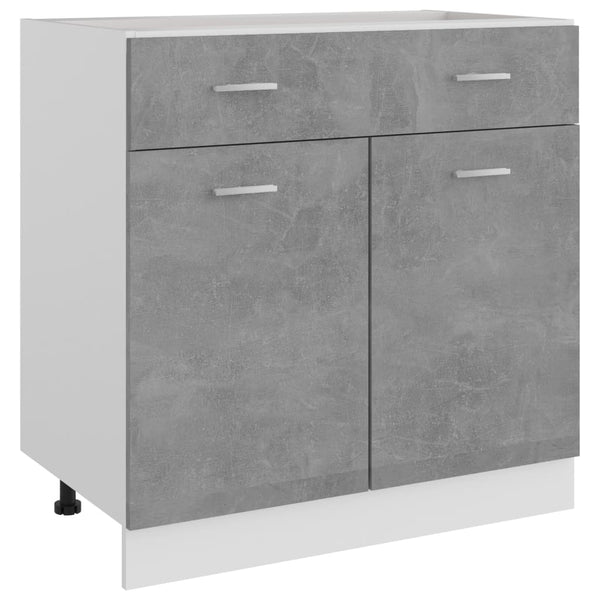 Betongrauer Schubunterschrank 80cm