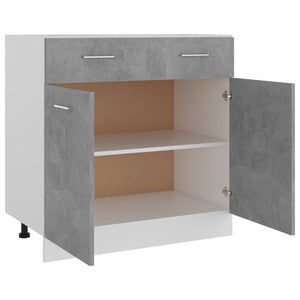 Betongrauer Schubunterschrank 80cm
