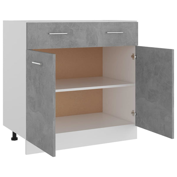Betongrauer Schubunterschrank 80cm
