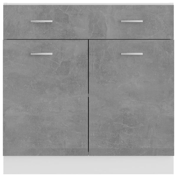 Betongrauer Schubunterschrank 80cm