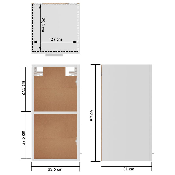 Hängeschrank Lyon Weiß 29,5x31x60 cm