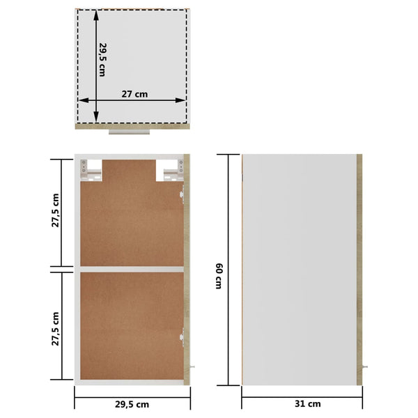 Hängeschrank Sonoma-Eiche, 60 cm