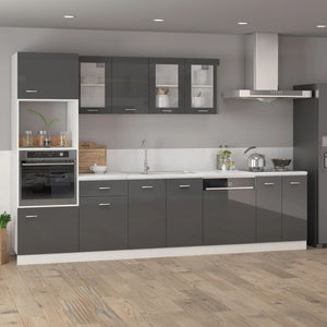 Hochglanz Grau Hängeschrank 60cm