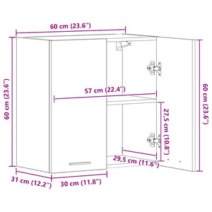Hängeschrank Lyon Schwarz 60 cm