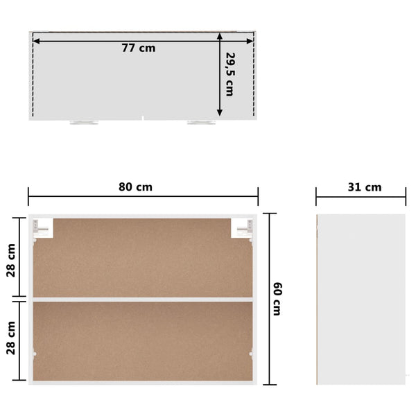 Hängeschrank Lyon Weiß 80 cm