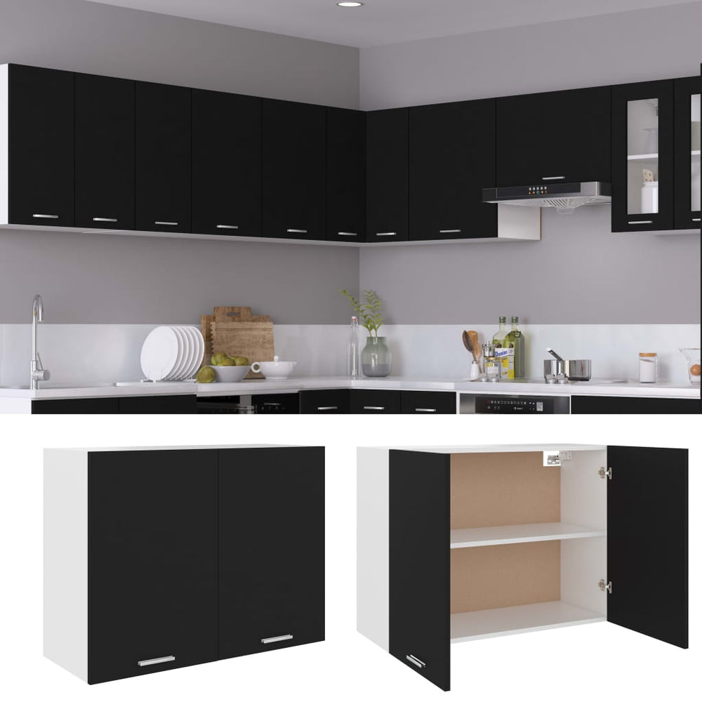 Hängeschrank Lyon Schwarz 80 cm