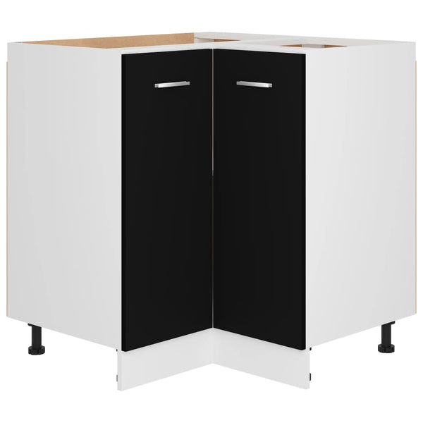 Schwarzer Eckunterschrank Lyon