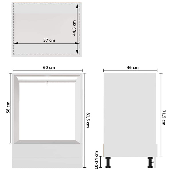 Weißer Ofenschrank Lyon 60 cm