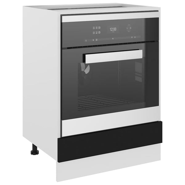 Schwarzer Herdumbauschrank Lyon 60 cm