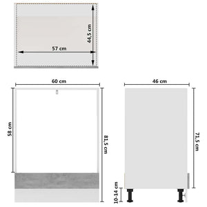 Betongrauer Herdumbauschrank Lyon 60 cm