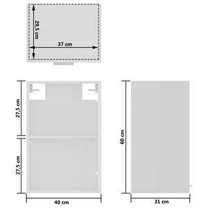 Hängeglasschrank Lyon Weiß 40 cm