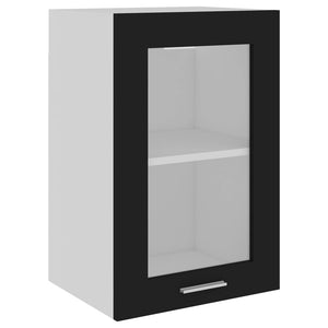 Hängeglasschrank Lyon Schwarz 40x60 cm