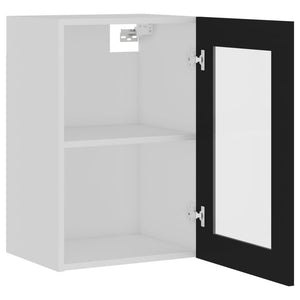 Hängeglasschrank Lyon Schwarz 40x60 cm
