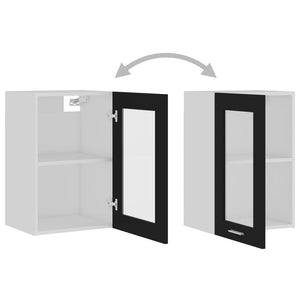 Hängeglasschrank Lyon Schwarz 40x60 cm