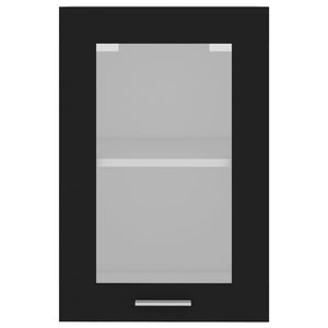 Hängeglasschrank Lyon Schwarz 40x60 cm