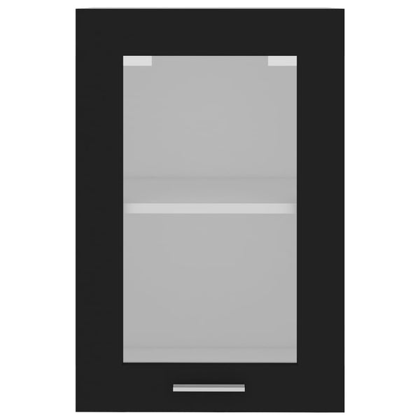 Hängeglasschrank Lyon Schwarz 40x60 cm