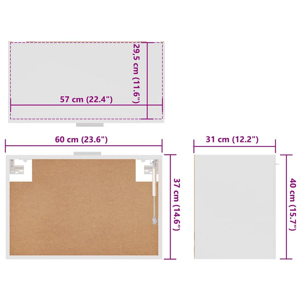 Hängeschrank Lyon Weiß 60 cm