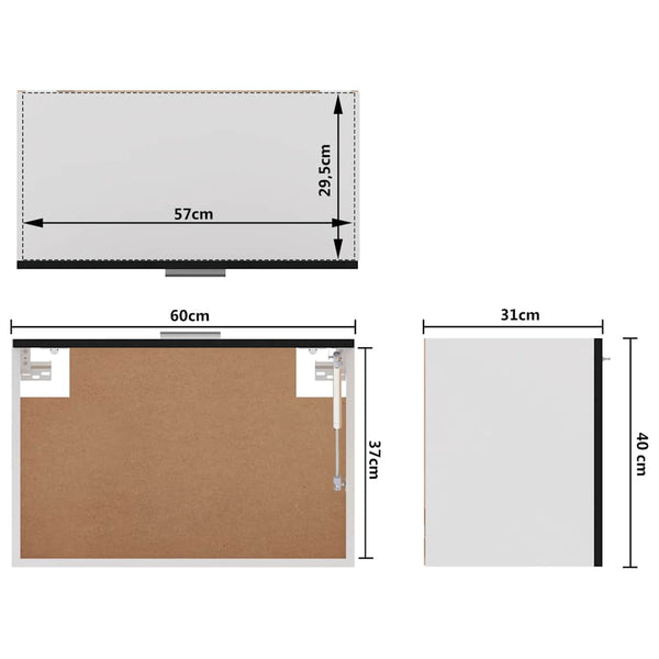 Hängeschrank Lyon Schwarz 60 cm
