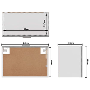 Hängeschrank Betongrau 60x31x40 cm