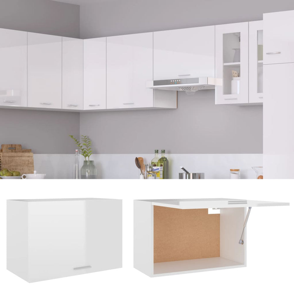Hochglanz-Hängeschrank, Weiß, 60 cm