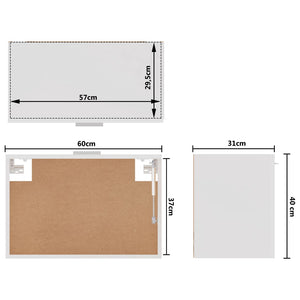 Hochglanz-Hängeschrank, Weiß, 60 cm