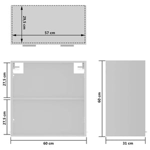 Hängeglasschrank Lyon Weiß 60 cm