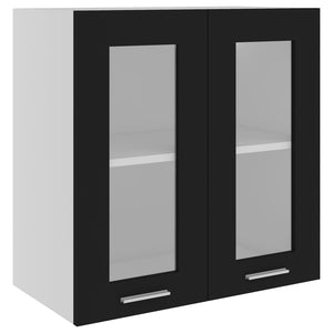 Hängeglasschrank Lyon Schwarz 60 cm