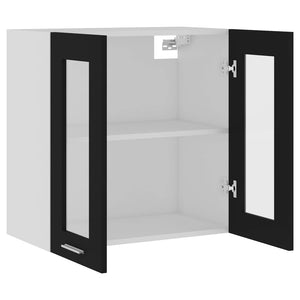 Hängeglasschrank Lyon Schwarz 60 cm