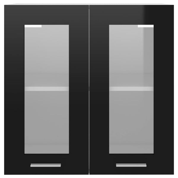 Hängeglasschrank Lyon Schwarz 60 cm