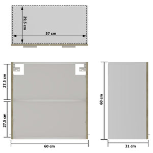 Hängeglasschrank Lyon Sonoma-Eiche 60 cm