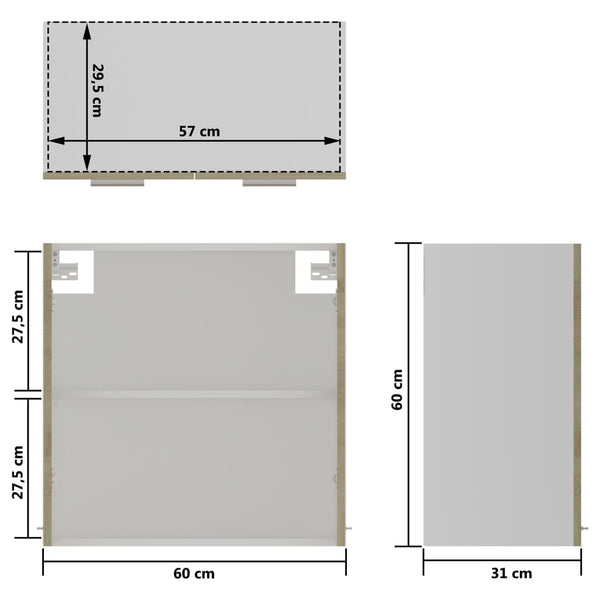 Hängeglasschrank Lyon Sonoma-Eiche 60 cm