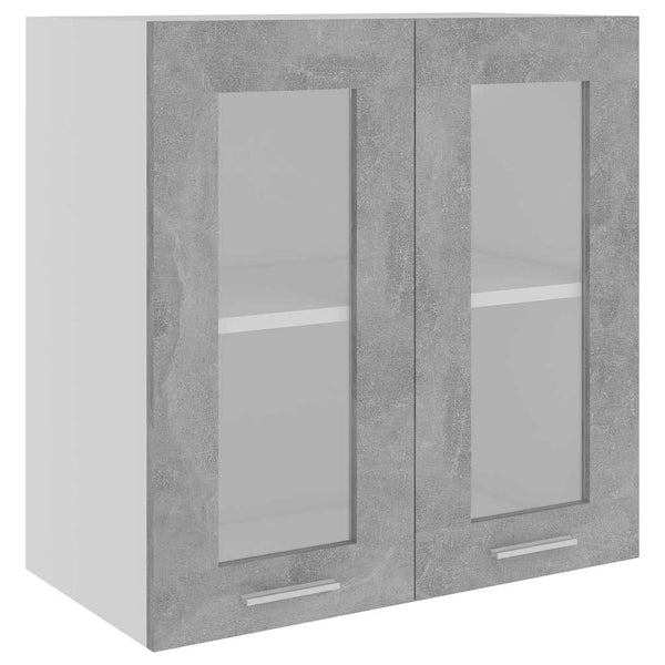 vidaXL Meuble haut vitré Lyon gris béton 60x31x60 cm Bois d'ingénierie