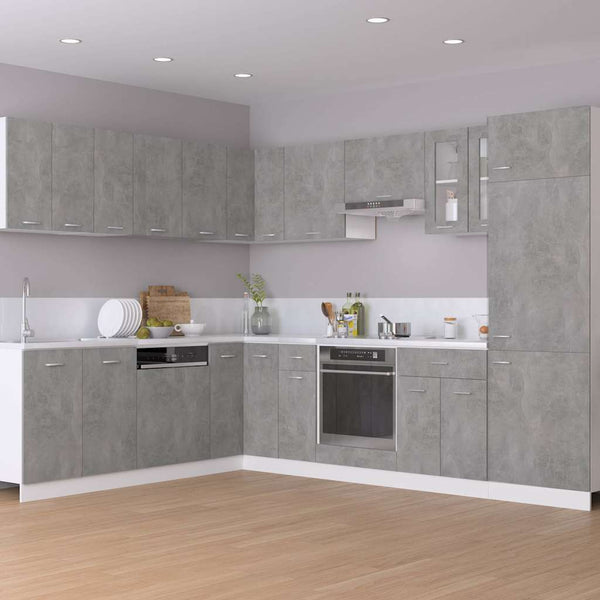vidaXL Meuble haut vitré Lyon gris béton 60x31x60 cm Bois d'ingénierie