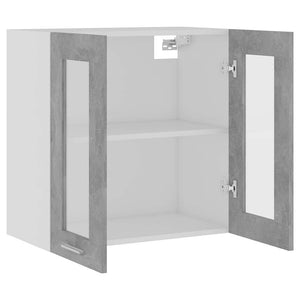 vidaXL Meuble haut vitré Lyon gris béton 60x31x60 cm Bois d'ingénierie