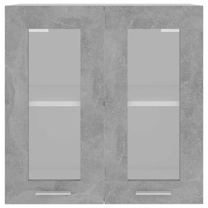 vidaXL Meuble haut vitré Lyon gris béton 60x31x60 cm Bois d'ingénierie