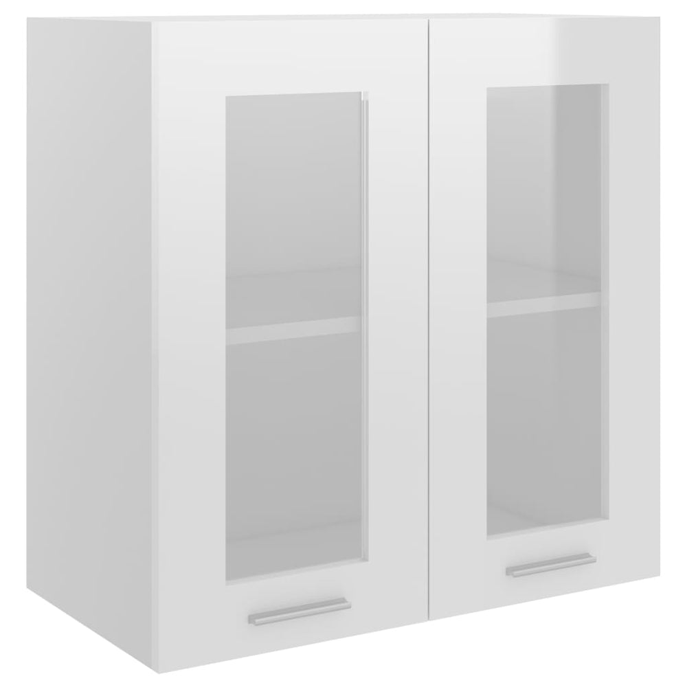 Hängeglasschrank Lyon, Hochglanz Weiß, 60 cm