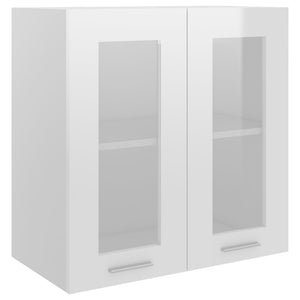 Hängeglasschrank Lyon, Hochglanz Weiß, 60 cm