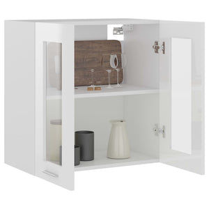 Hängeglasschrank Lyon, Hochglanz Weiß, 60 cm