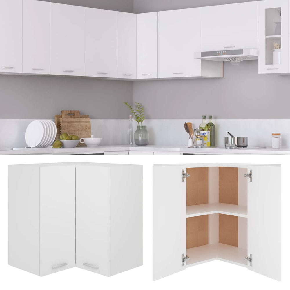 Eck-Hängeschrank Lyon Weiß 57x57x60 cm