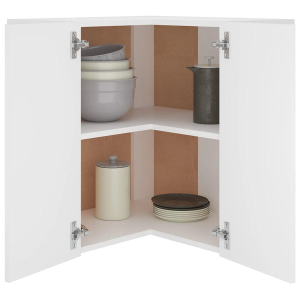 Eck-Hängeschrank Lyon Weiß 57x57x60 cm